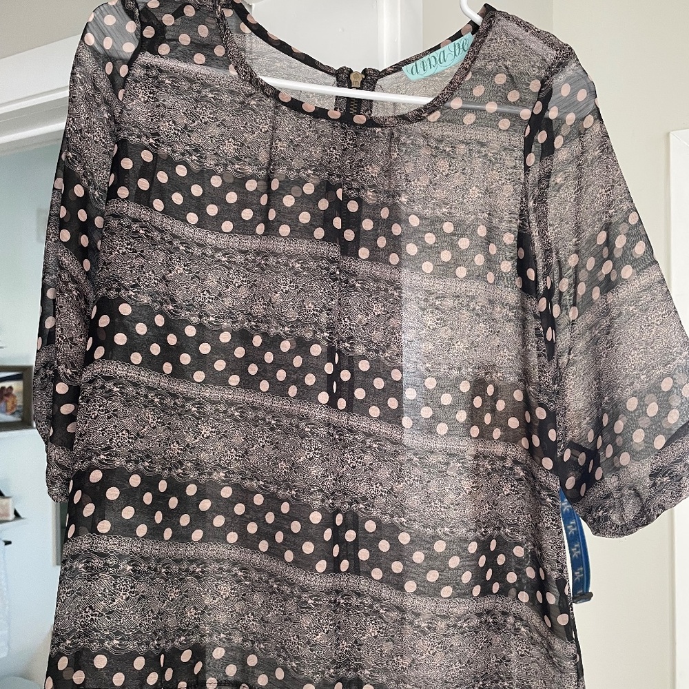 Sheer polka dot blouse